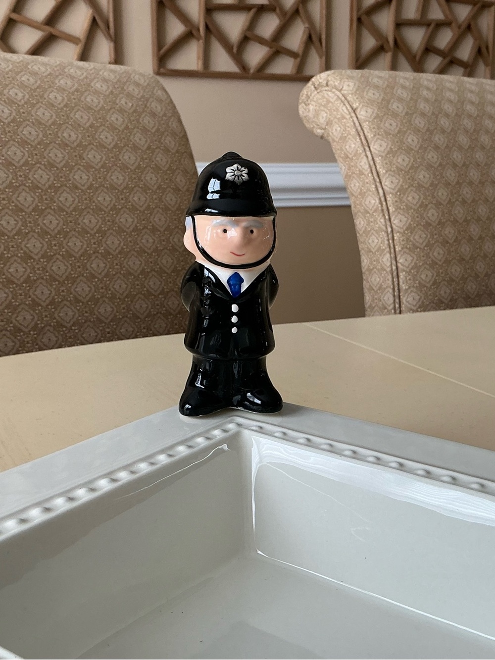 Tall British London Bobby Platter Decoration
